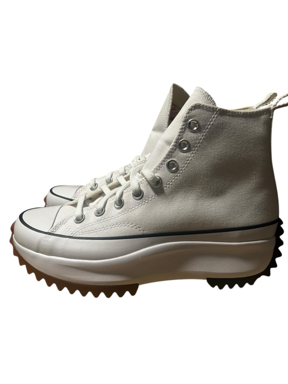 Platform High-Top Canvas Sneaker in White